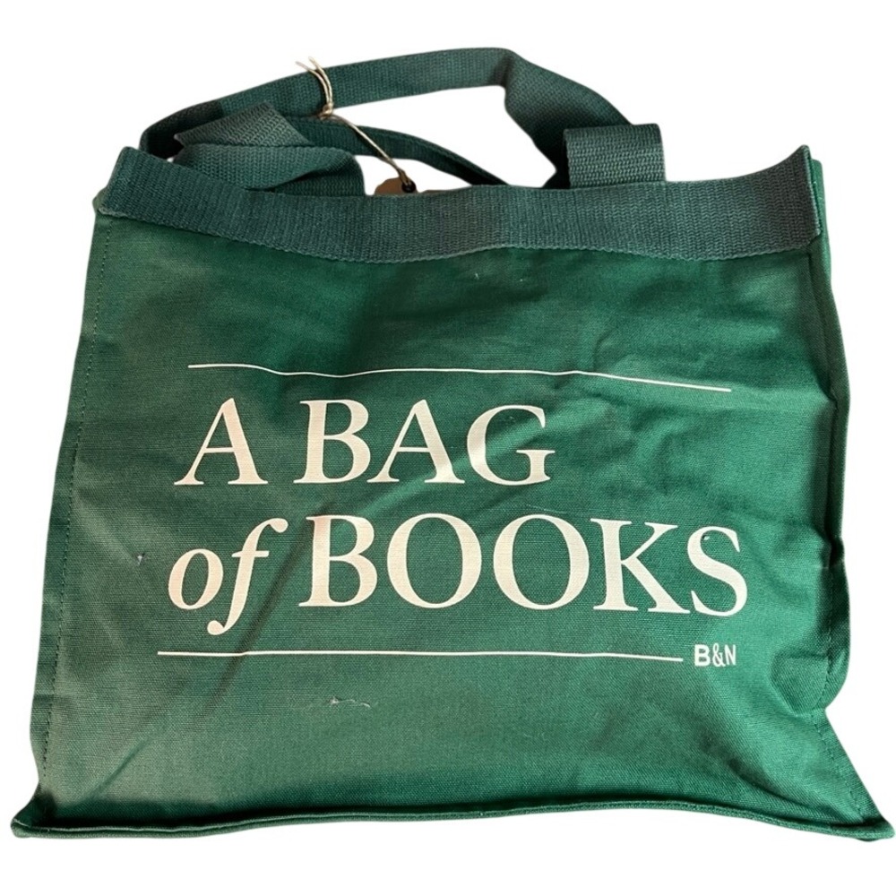 NWT Barnes & Noble Green Canvas Tote A Bag of Books Re-Wrap Social Enterprise